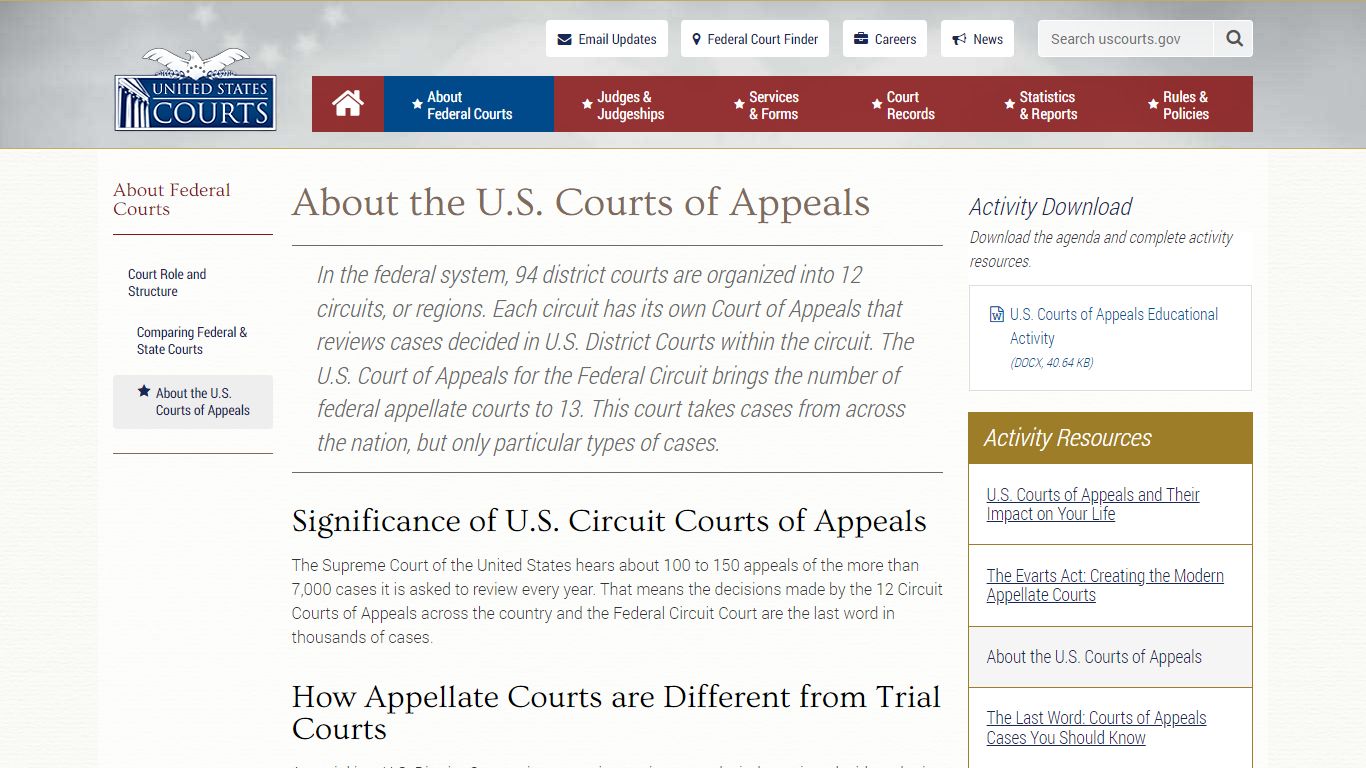 About the U.S. Courts of Appeals | United States Courts